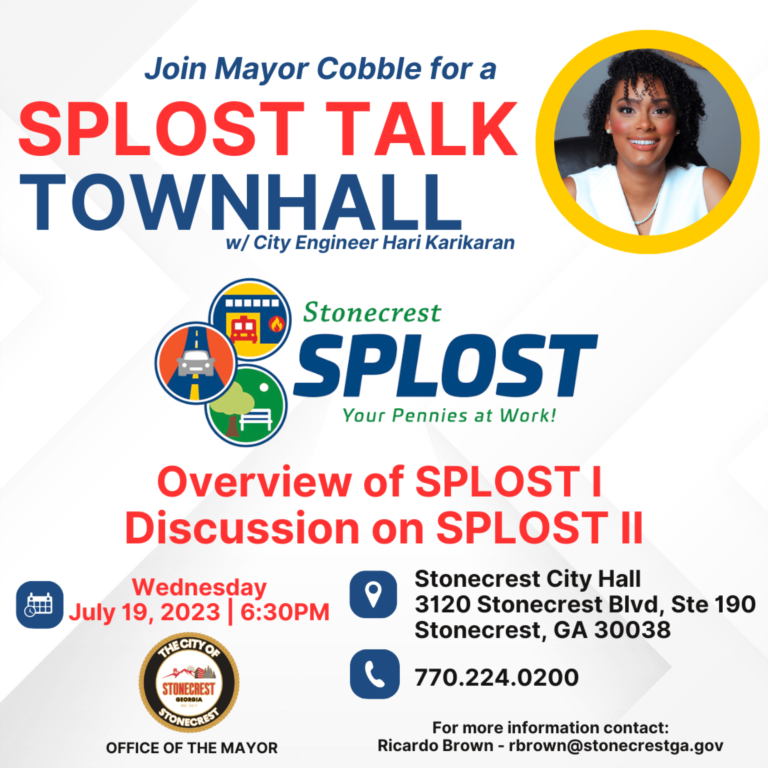 Mayor Jazzmin Cobble to Host 'SPLOST Talk' Town Hall Meeting
